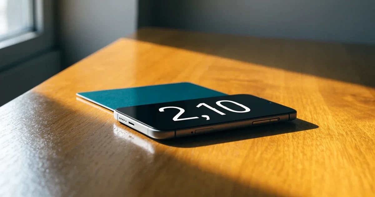 Uno smartphone e una carta di pagamento affiancati su un tavolo di legno, con alcune banconote da euro accanto