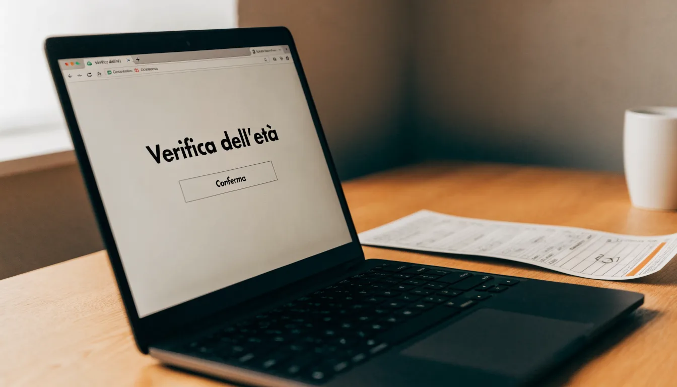 Un foglio di concessione in carta con un timbro rosso, appoggiato su una scrivania di legno accanto a una penna